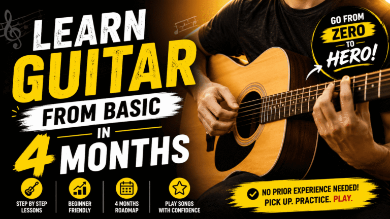 Learn Guitar from Basics in 4 Months (English)